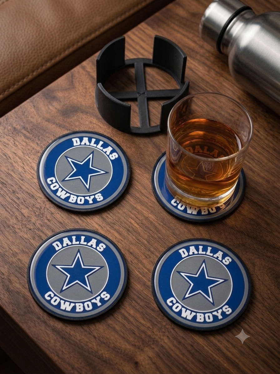 Dallas Cowboys Coaster Set w/ Holder
