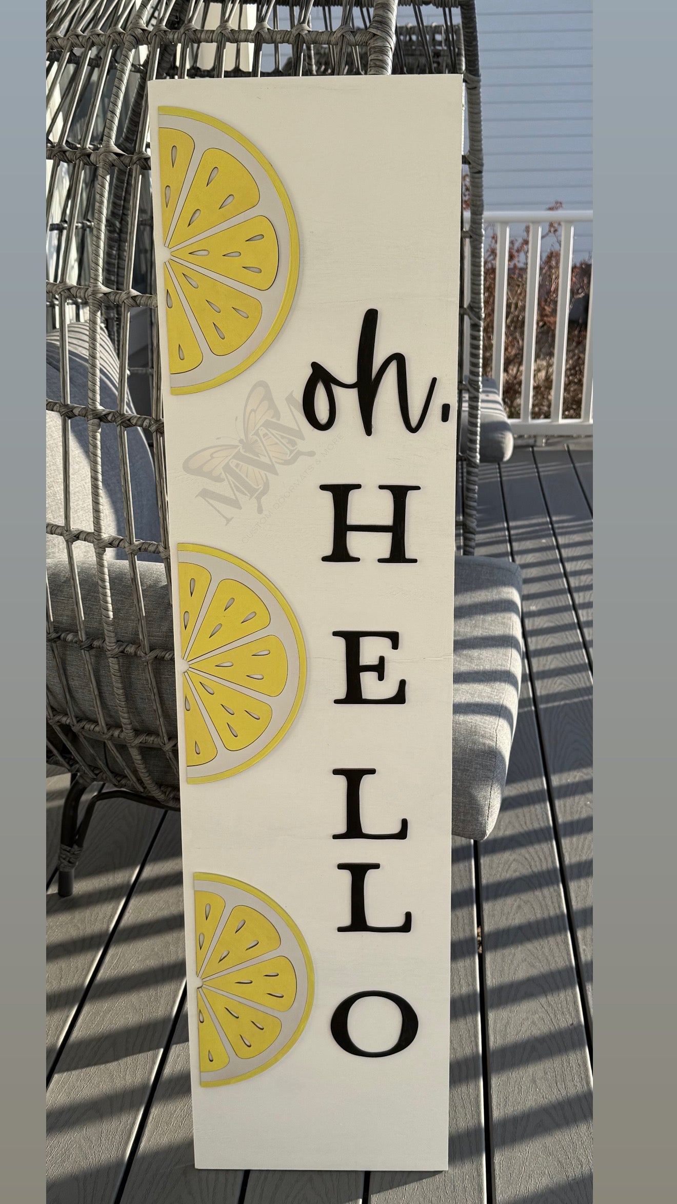 MVM OH HELLO LEMON PORCH LEANER | Porch Leaner