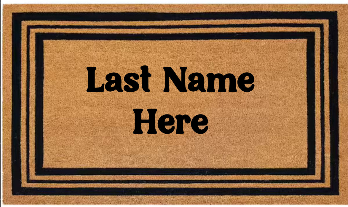 MVM LastName Doormat Indoor/Outdoor Mat | Welcome Mat |Rubber Backing