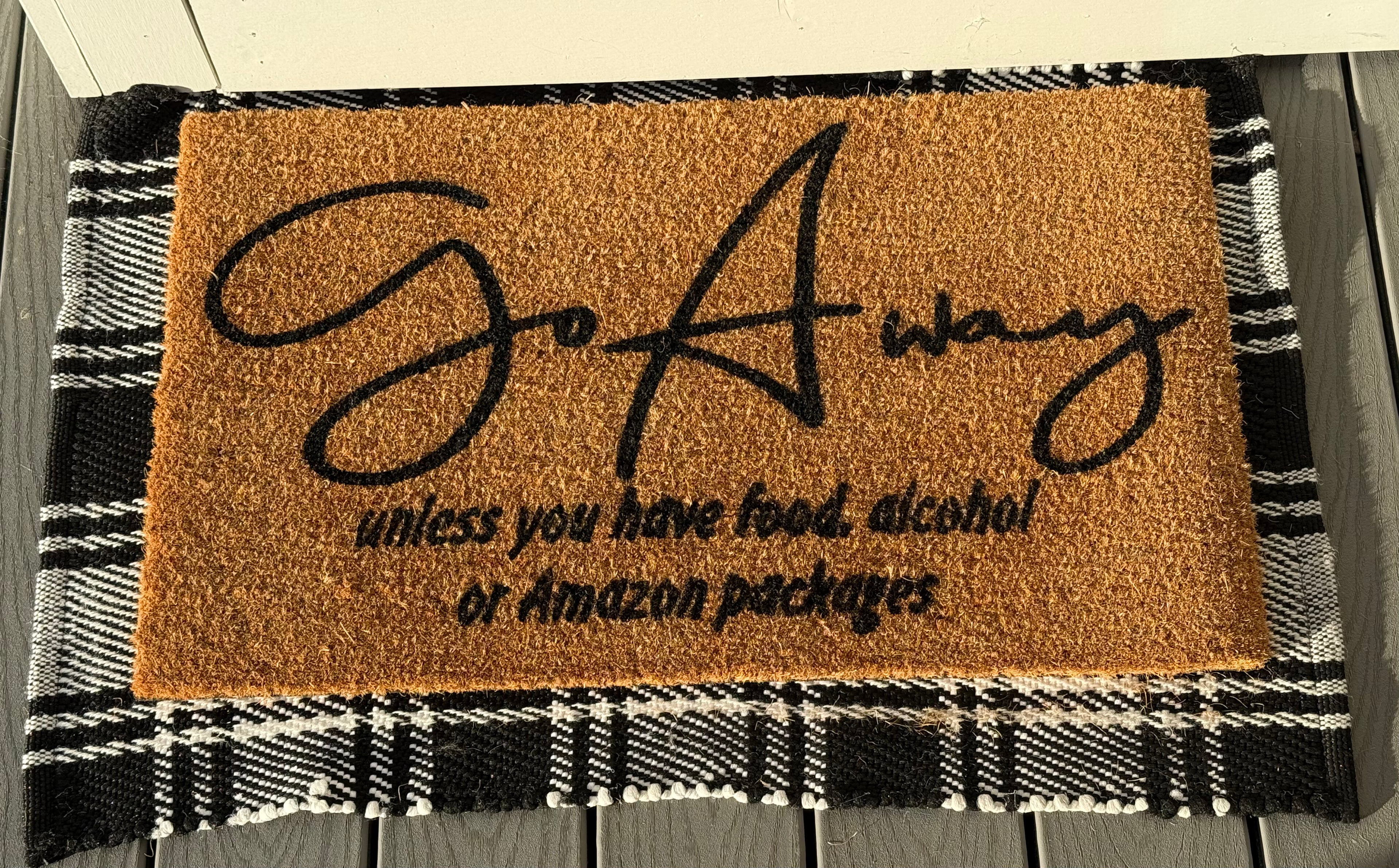 MVM Go Away Doormat Indoor/Outdoor Mat | Welcome Mat |Rubber Backing