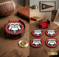 Georgia Bulldog Coaster Set w/ Holder