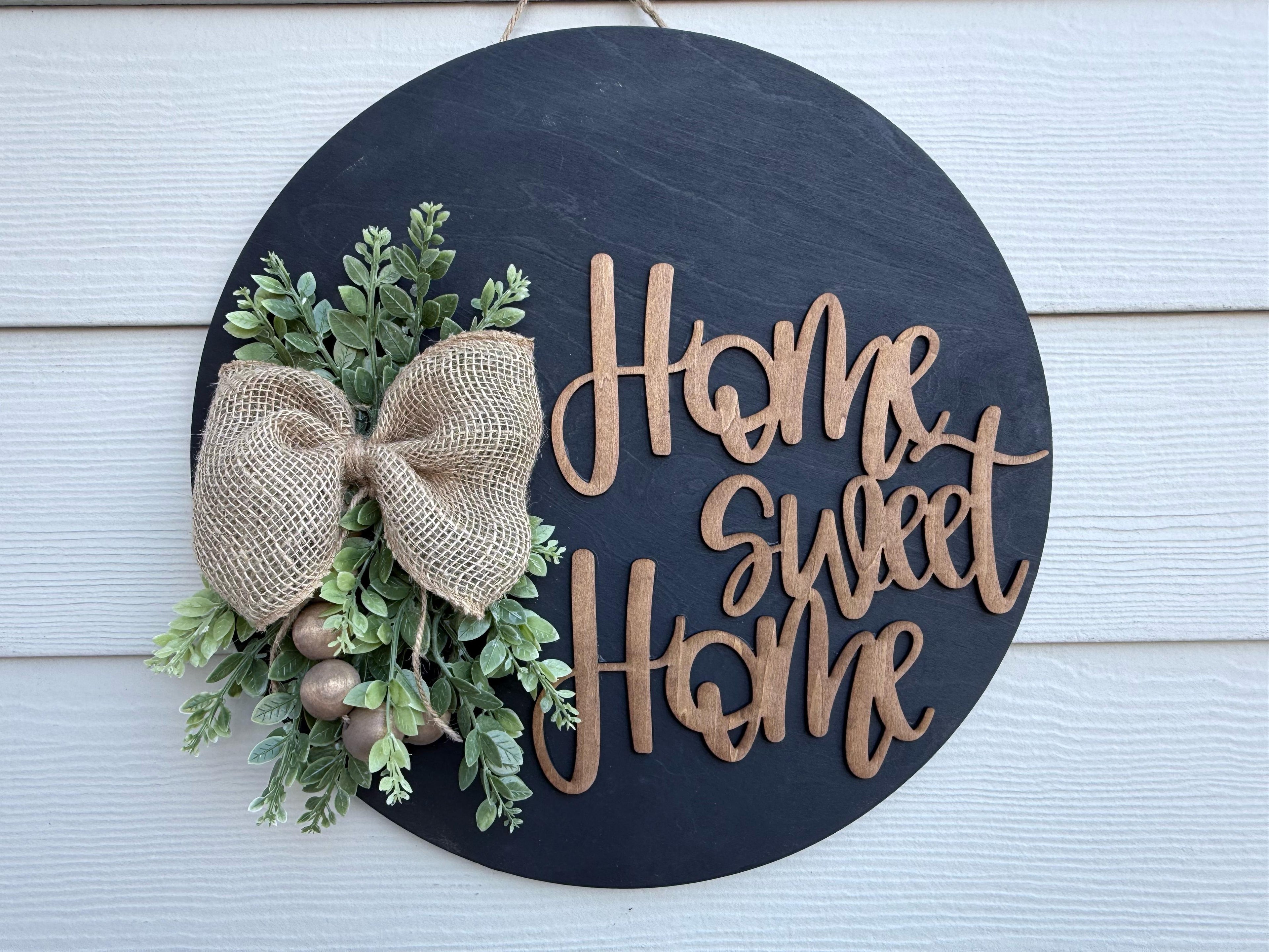 Home Sweet Home - Welcome Door Hanger and Leaner(Black)