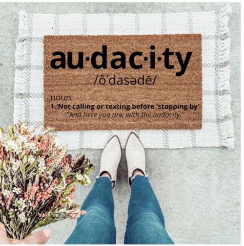 MVM Audacity Definition Doormat Indoor/Outdoor Mat | Funny Doormats | Rubber Backing