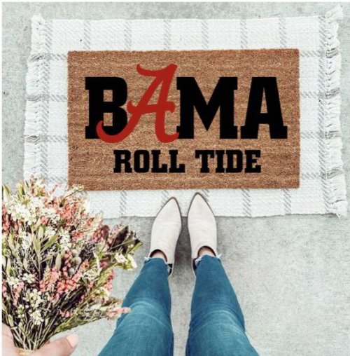 MVM BAMA ROLL TIDE Doormat Indoor/Outdoor Mat | Welcome Mat | Rubber Backing