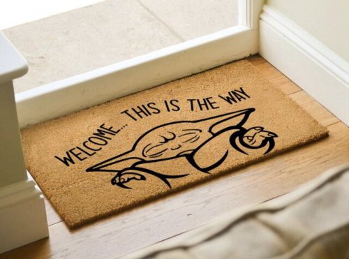 MVM Baby Yoda Welcome This Is The Way Mat Indoor/Outdoor Mat | Funny Doormats |Rubber Backing