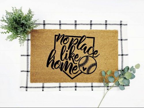 MVM Baseball Indoor/Outdoor Mat | Funny Doormats |Rubber Backing