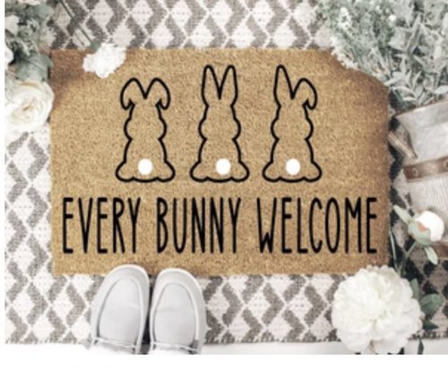 MVM EVERY BUNNY WELCOME Spring Doormat Indoor/Outdoor Mat | Funny Welcome Mat | Rubber Backing