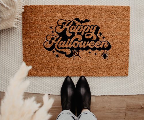 MVM Happy Halloween Indoor/Outdoor Mat | Halloween Doormat | Rubber Backing