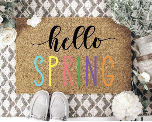 MVM Hello Spring Spring Doormat Indoor/Outdoor Mat | Welcome Mat | Rubber Backing