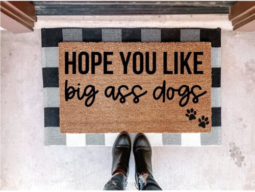 MVM Hope You Like Big A** Dogs Dog Doormat Indoor/Outdoor Mat |Funny Welcome Mat | Rubber Backing