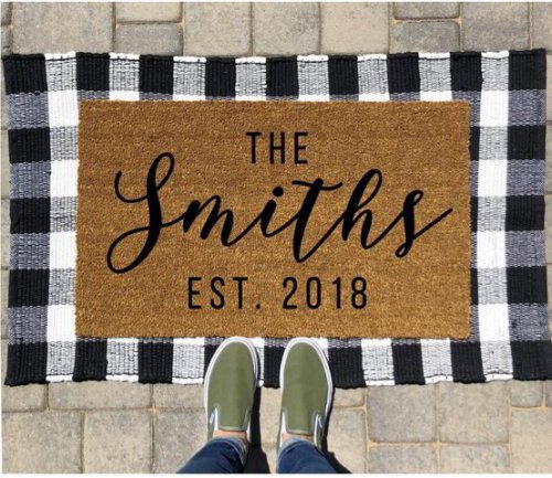 MVM LastName Doormat Indoor/Outdoor Mat | Welcome Mat |Rubber Backing