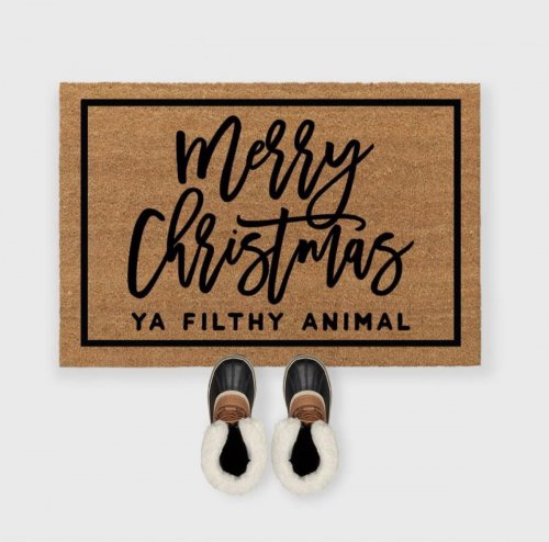 MVM Merry Christmas Ya Filthy Animal Mat Indoor/Outdoor Mat | Funny Doormats | Rubber Backing