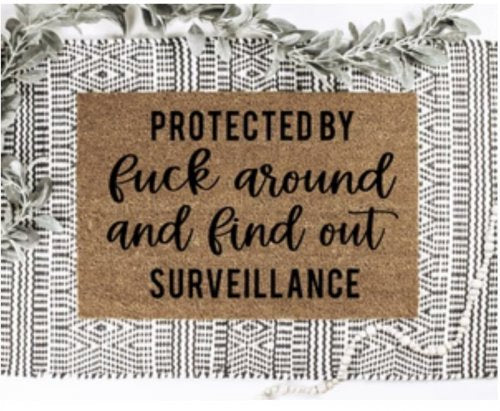 MVM PROTECTED BY F around and find out SURVEILLANCE Indoor/Outdoor Mat | Funny Doormats | Rubber Backing.jpg