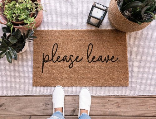 MVM Please Leave Indoor/Outdoor Mat | Funny Doormats | Rubber Backing
