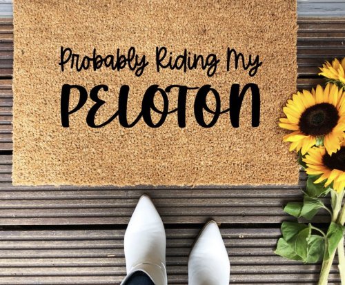 MVM Probably Riding My Peloton Mat Indoor/Outdoor Mat | Funny Doormats