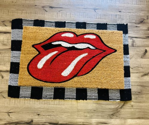 MVM ROLLING STONES LOGO Doormat Indoor/Outdoor Mat | Welcome Mat |Rubber Backing
