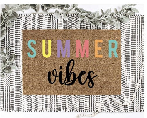 MVM SUMMER Vibes Summer Doormat Indoor/Outdoor Mat | Welcome Mat | Rubber Backing