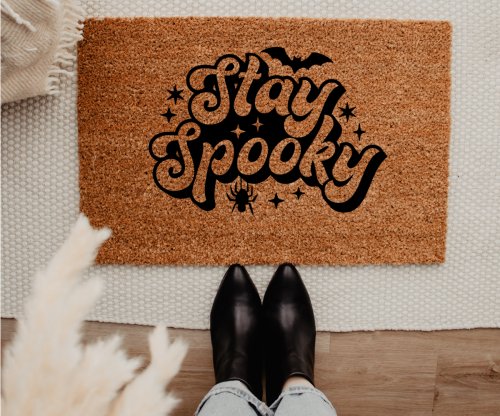 MVM Stay Spooky Indoor/Outdoor Mat | Halloween Doormat | Rubber Backing