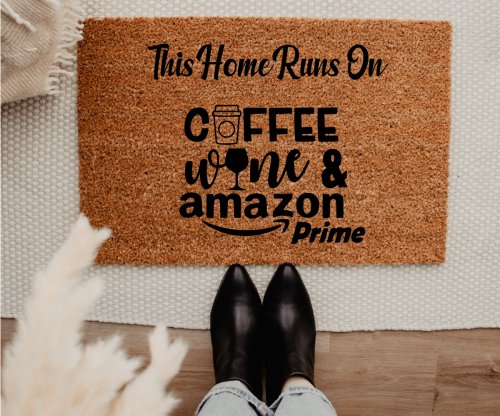 MVM This House Runs On...Indoor/Outdoor Mat | Funny Doormats | Rubber Backing