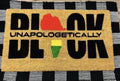 MVM Unapologetically Black Indoor/Outdoor Mat | Funny Doormats | Rubber Backing