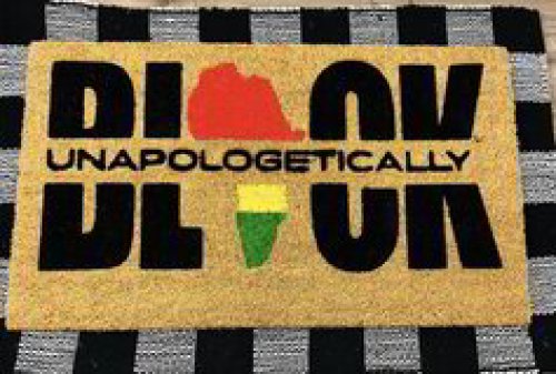 MVM Unapologetically Black Indoor/Outdoor Mat | Funny Doormats | Rubber Backing