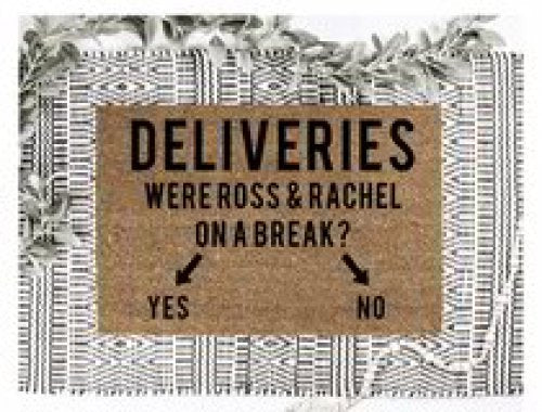 MVM WERE ROSS & RACHEL ON A BREAK? YES | NO Indoor/Outdoor Mat | Funny Doormats | Rubber Backing