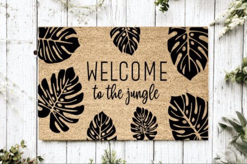 MVM Welcome to the Jungle Indoor/Outdoor Mat | Funny Doormats | Rubber Backing