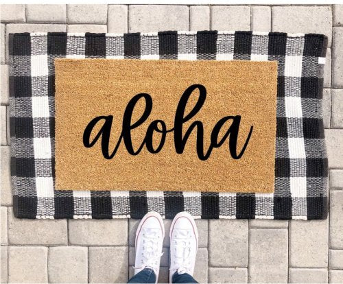 MVM aloha Summer Doormat Indoor/Outdoor Mat | Welcome Mat | Rubber Backing