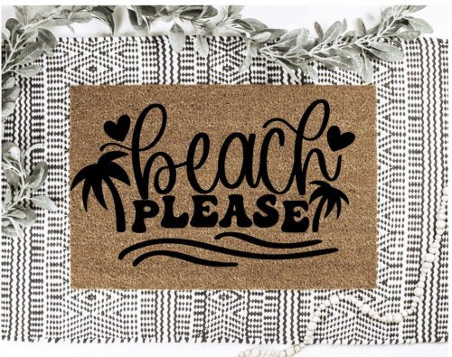 MVM beach PLEASE Summer Doormat Indoor/Outdoor Mat | Welcome Mat | Rubber Backing