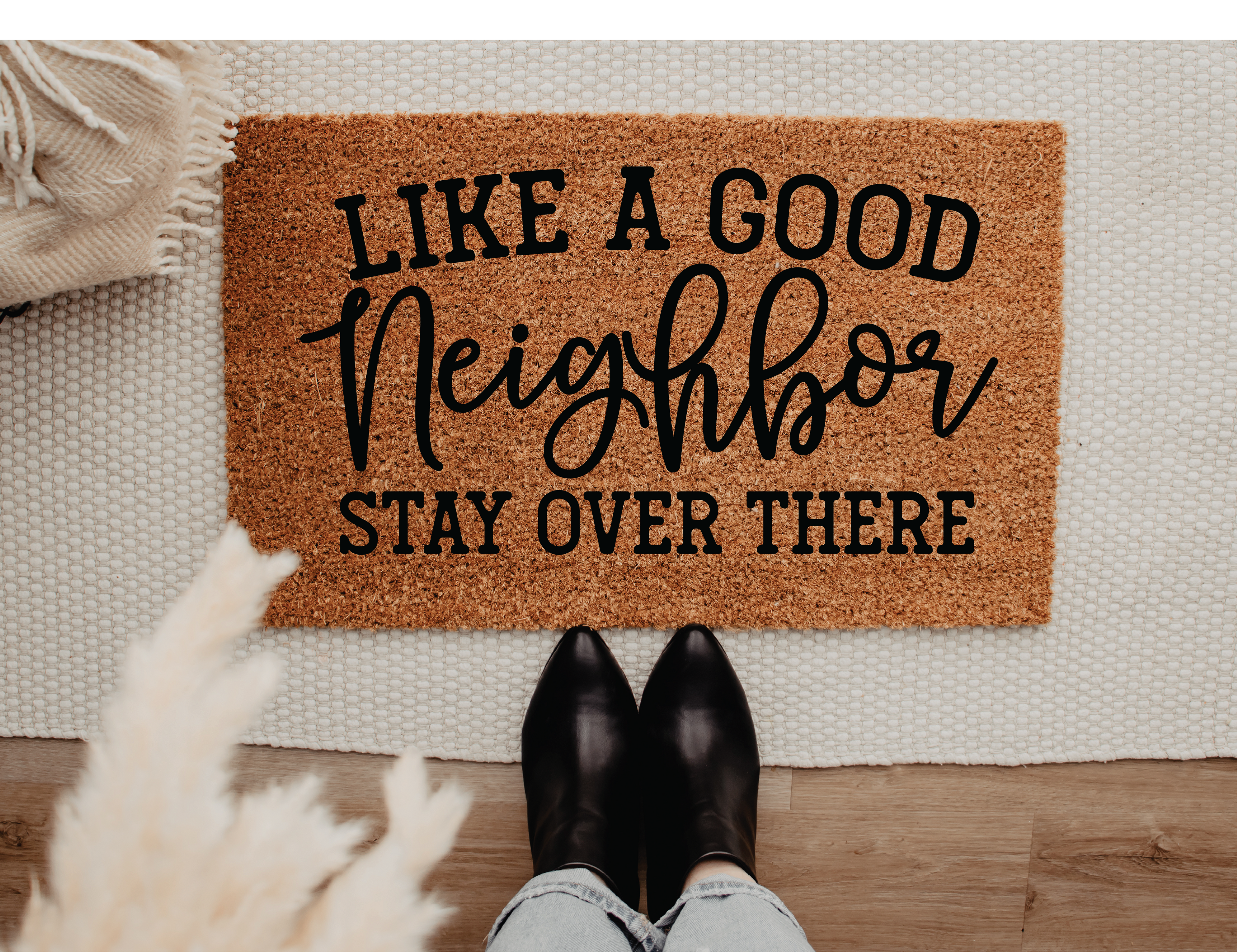 MVM Like A Good Neighbor Doormat Indoor/Outdoor Mat | Welcome Mat |Rubber Backing